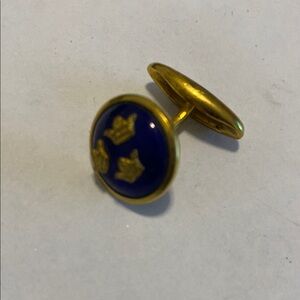Vintage Swedish army three crowns single cufflink